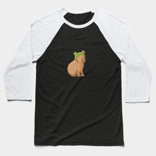 Coco the Capybara Frog Hat Baseball T-Shirt